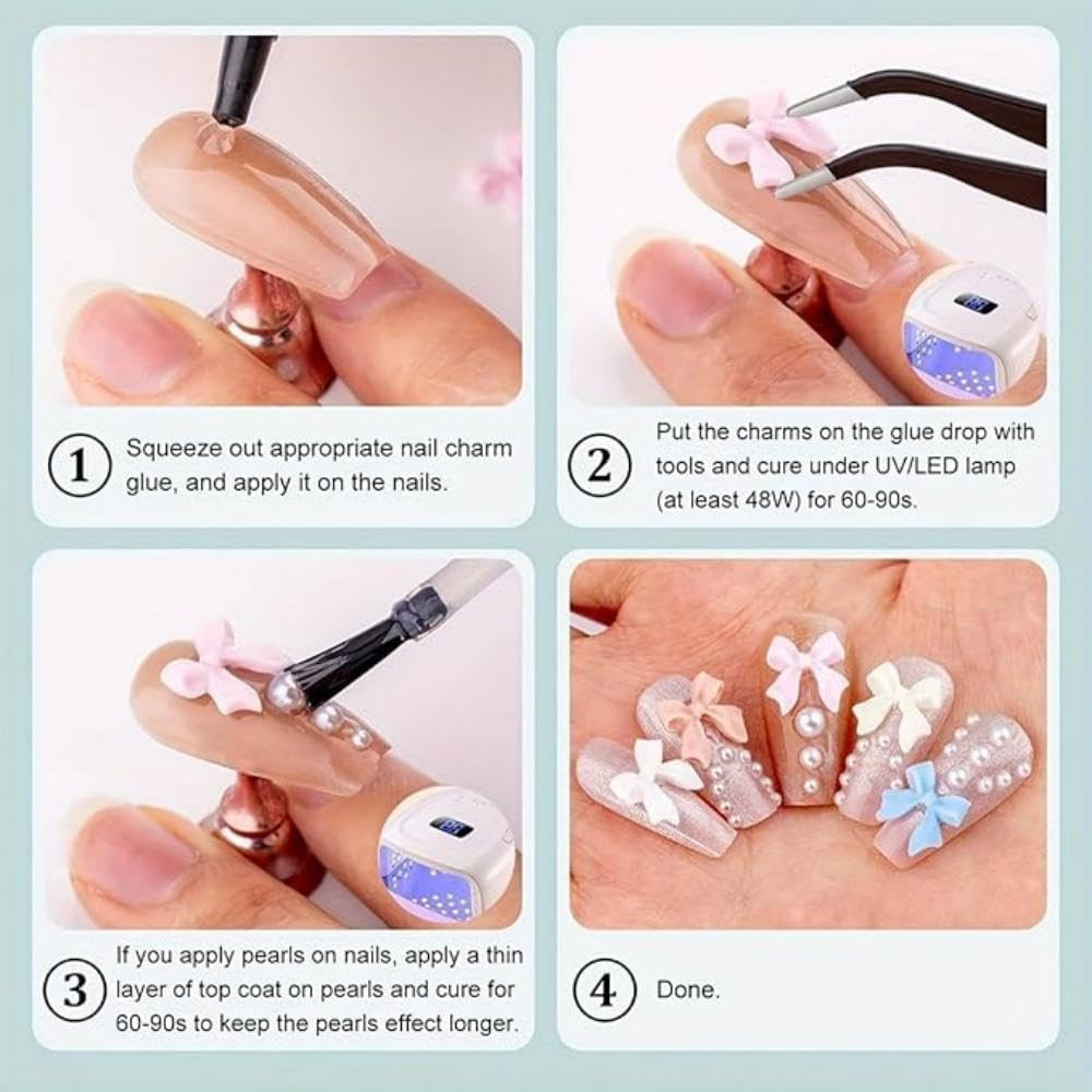 Heart Nail Charms Rose Charms for Nail Design Gold Flower Star 3D Metal Nails Ar