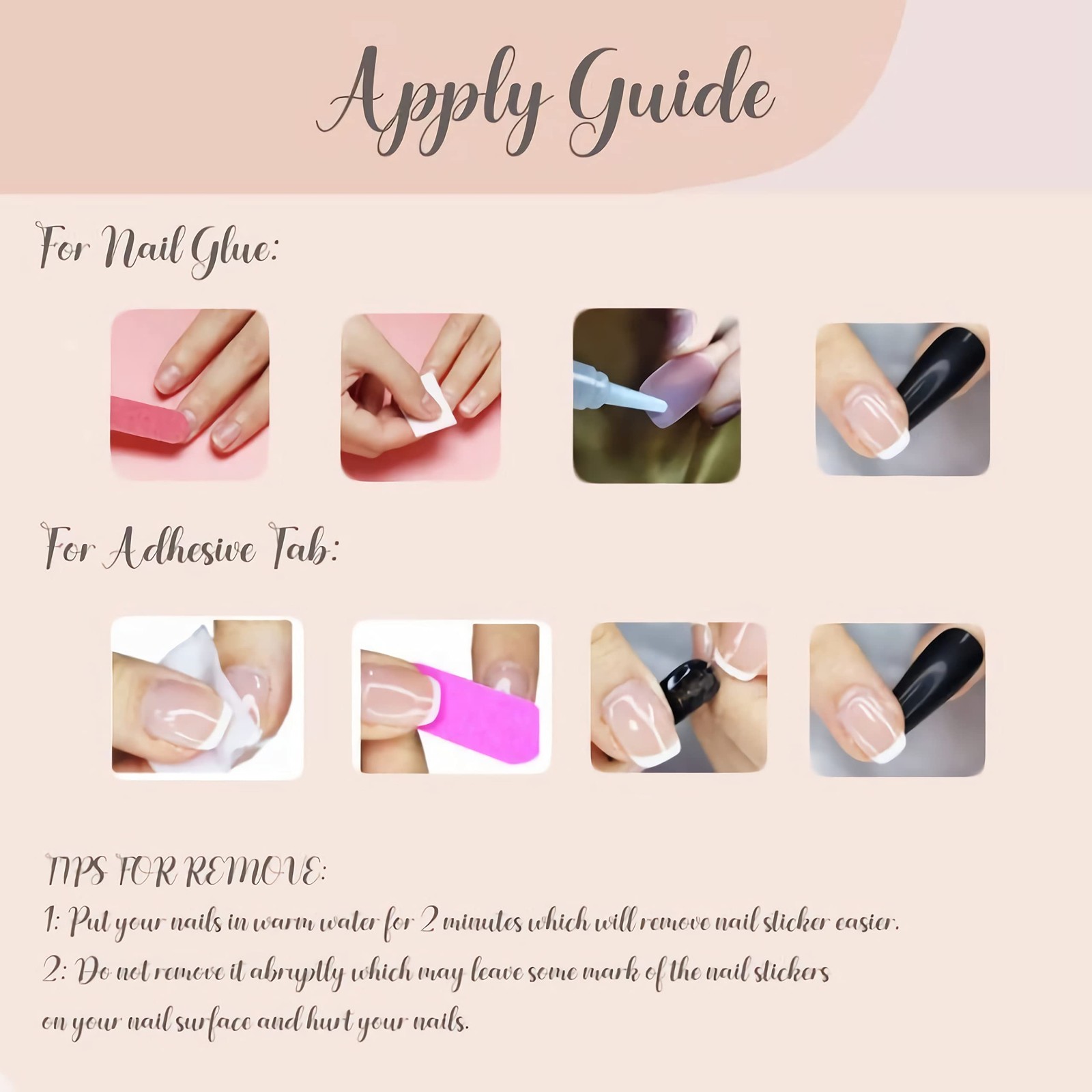 Press on Nails Short Square Fake Nails Supplies Gold Bling Glue ons French Ti…