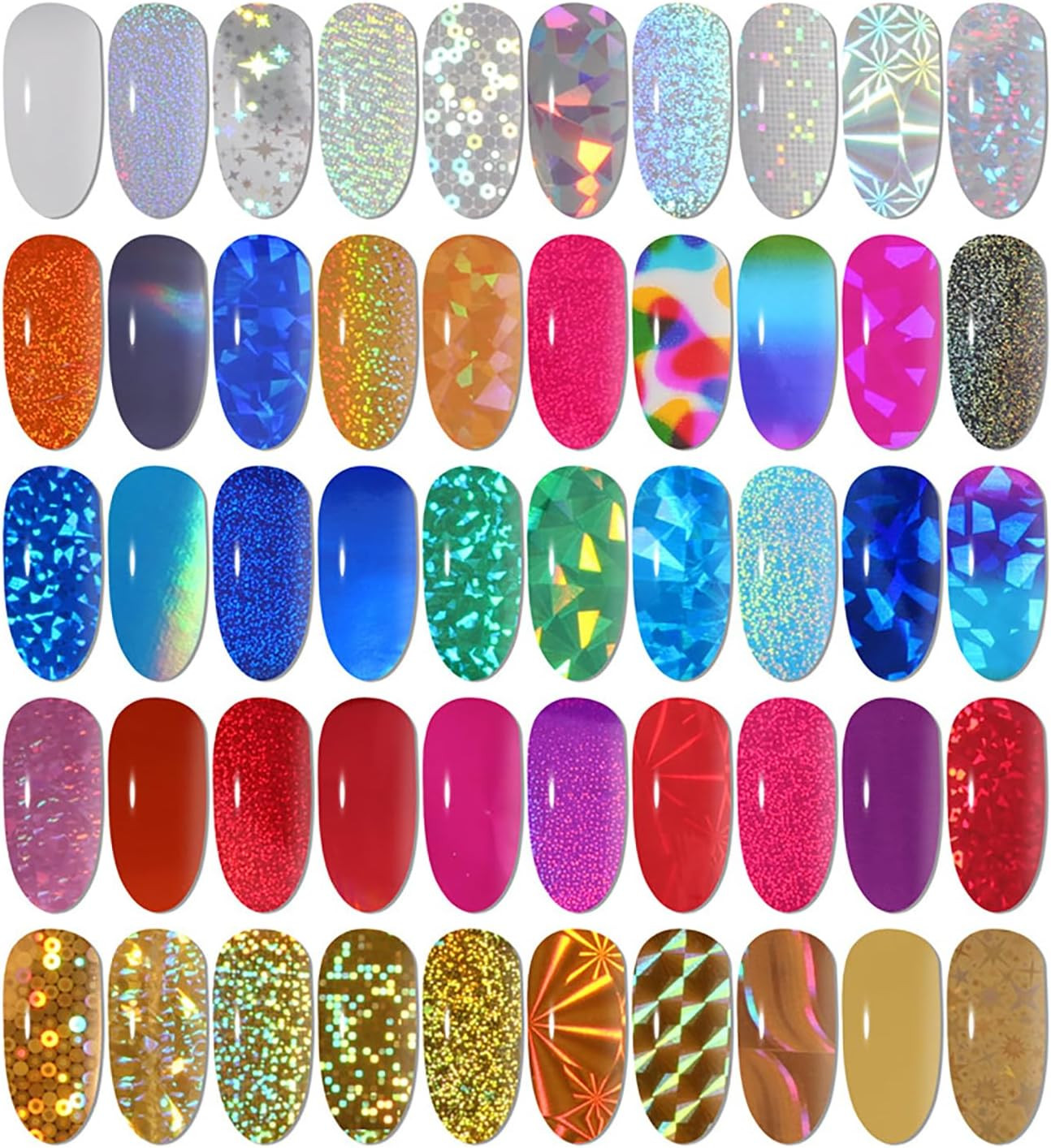 Holographic Nail Foil Laser Metallic Broken Glass Transfer Foil Nail Wraps Foils