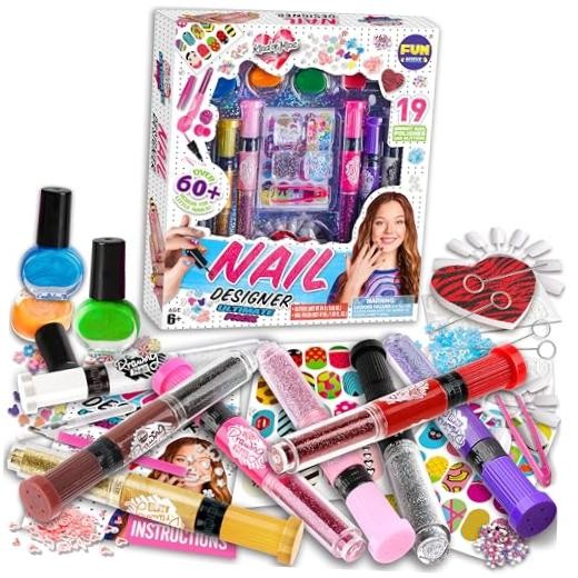 Nail Polish Pens Kit for Girls Ages 7-12, FunKidz Nail Pen Combo Kit Teen Gift
