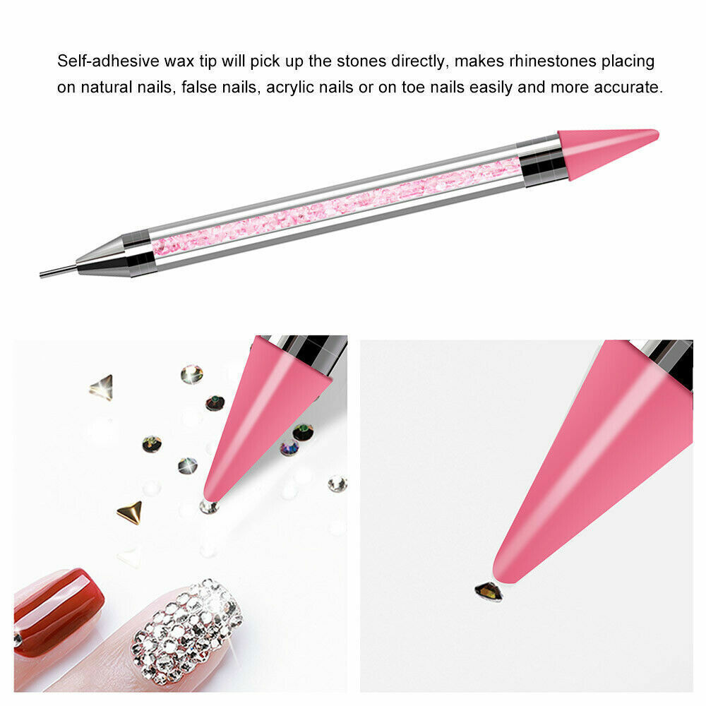 Dual-ended Dotting Pen Nail Art Rhinestone Picker Wax Pencil Crystal Bead Handle