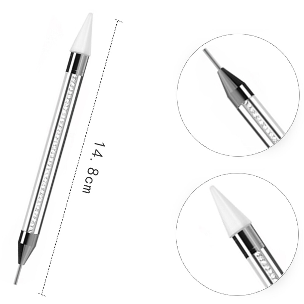Dual-ended Dotting Pen Nail Art Rhinestone Picker Wax Pencil Crystal Bead Handle