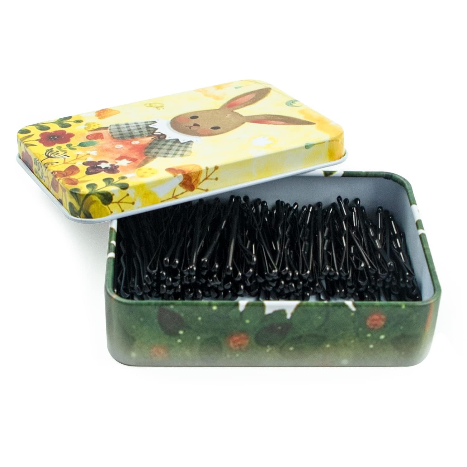 Mini Bobby Pins Black with Cute Case, 200 CT 1 Count (Pack of 200),