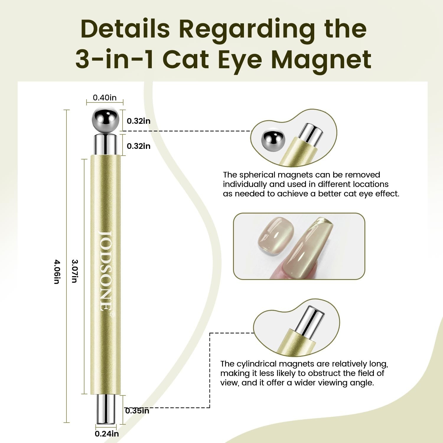 Compact 3-in-1 Cat Eye Magnet Tool Set – Perfect for DIY Nail Art Enthusiasts