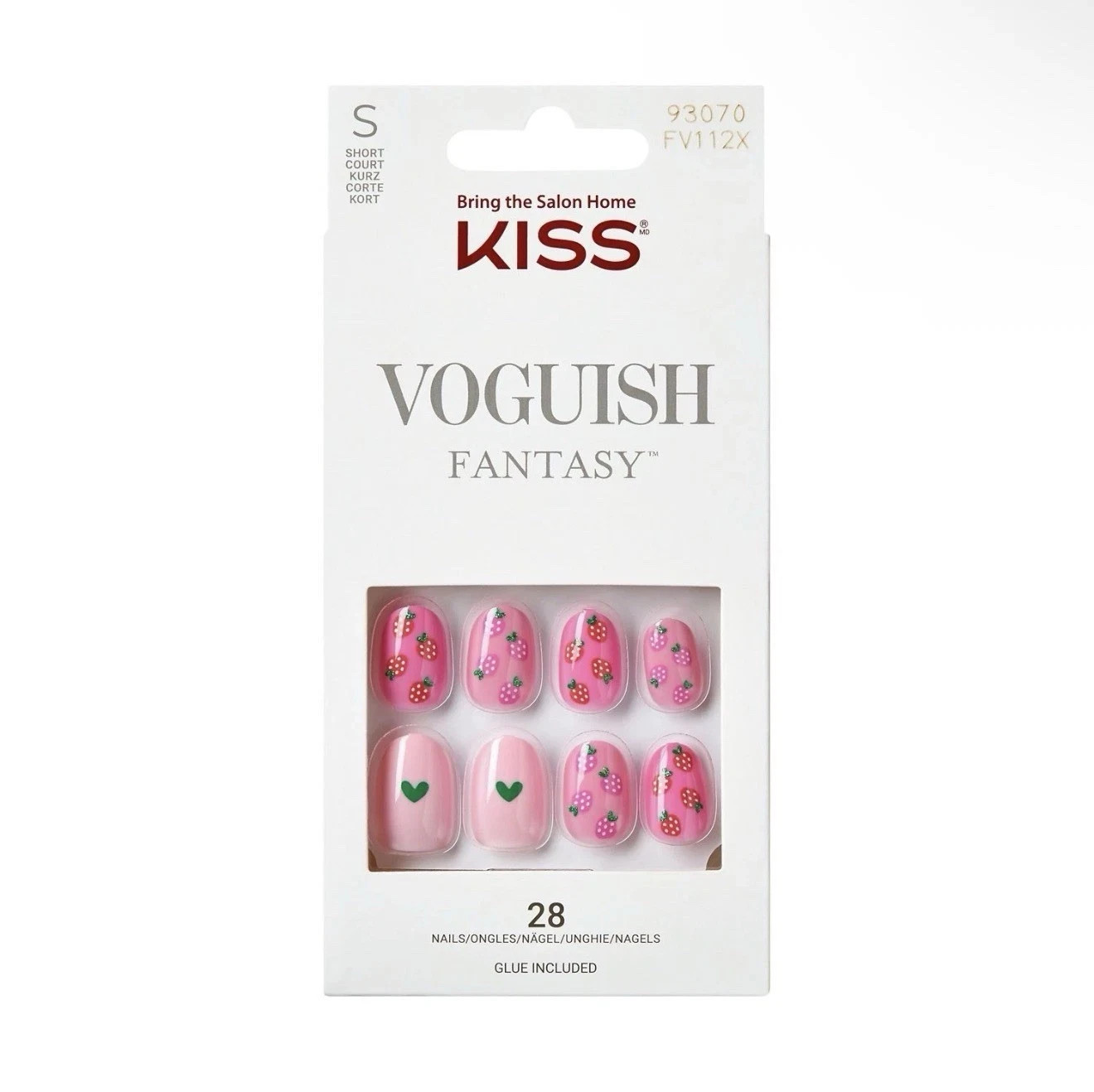 KISS 2-Pack Voguish Fantasy Press on Nails 93070 FV112X Strawberry