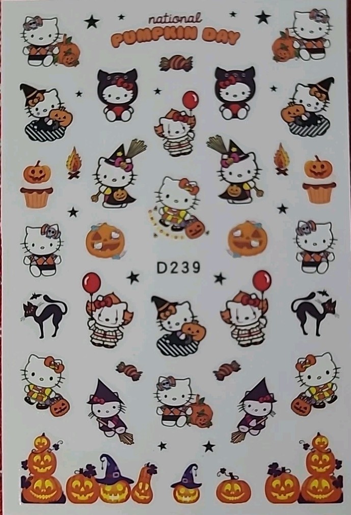 Hello Kitty Spooky Halloween, Fun Nail Art Stickers