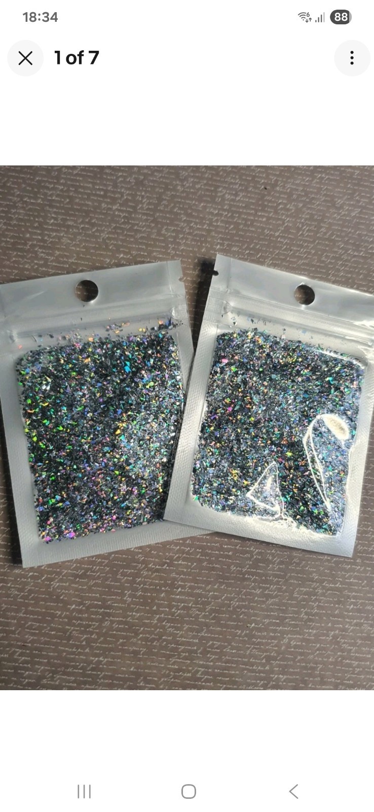 5g small silver holographic flakes small cut for crafts