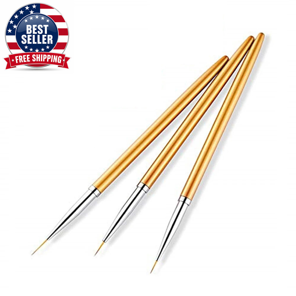 LINMANDA Metal round Top Nail Art Gel Extension Builder Painting Liner Brushes D