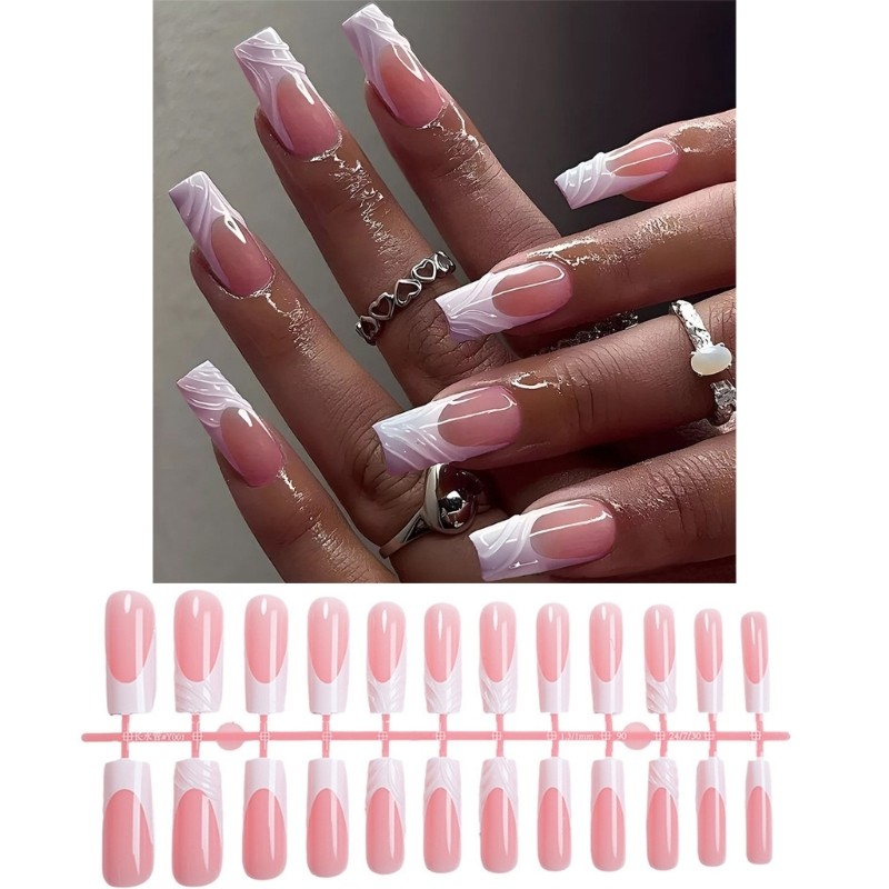 on Nail Square Shaped False Nail Quick Apply for Any Outfit and Occasion