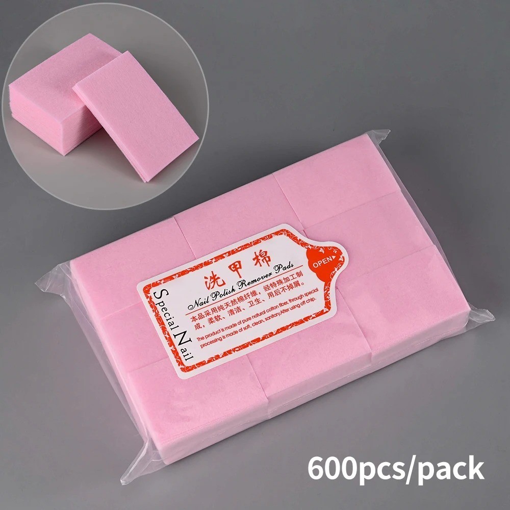 1000/600/500/100pcs Lint-Free Nail Cotton for UV Gel Polish Removal Wipes Paper