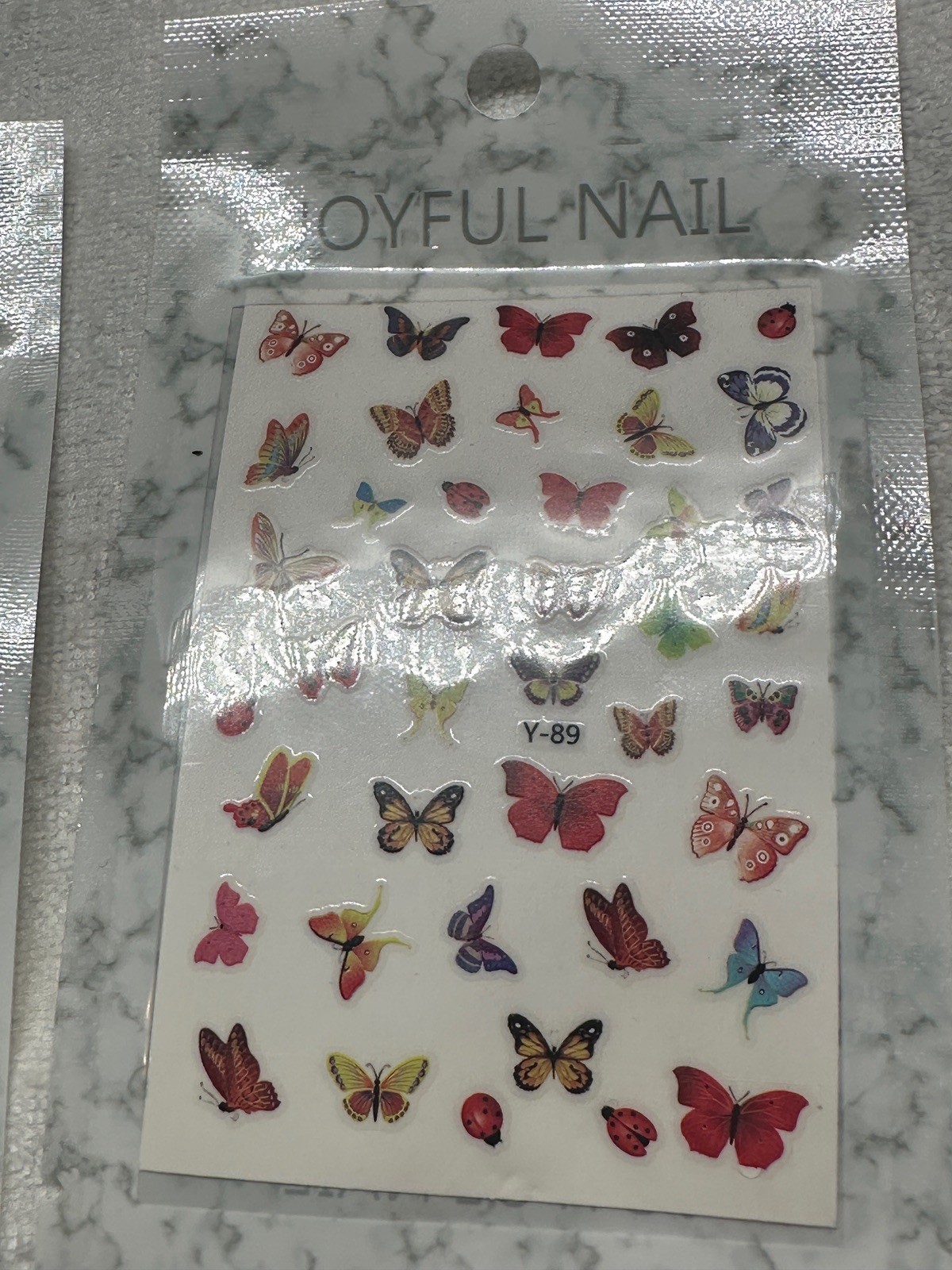 Lot of 6 Joyful Nail Butterfly Nail Stickers Mixed Designs Art Decal New In Pack