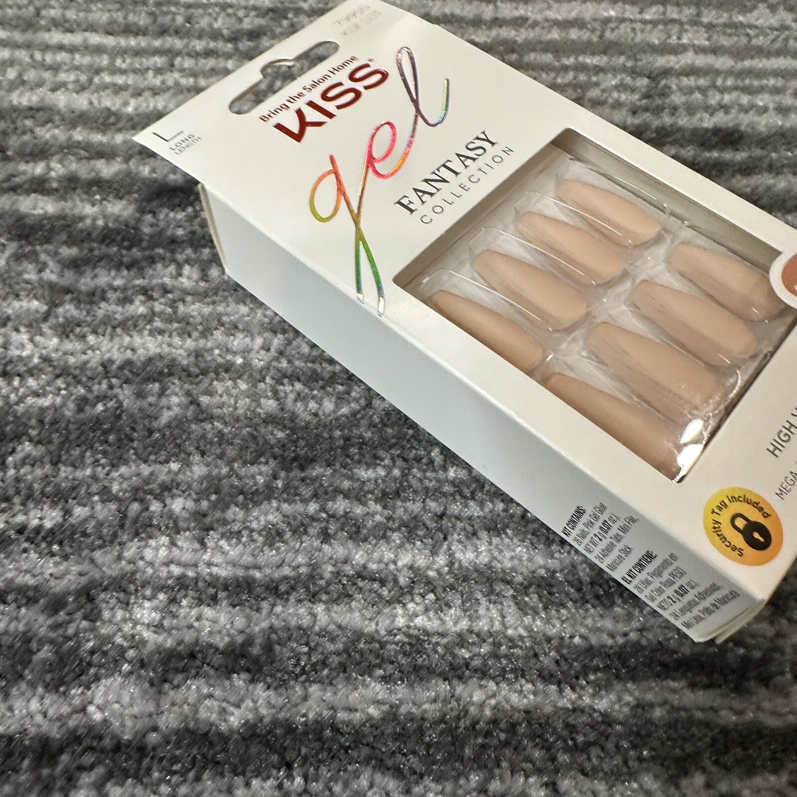 Kiss Nails Gel Pink Matte Fantasy Collection Sculpted Nail Long Manicure #79955