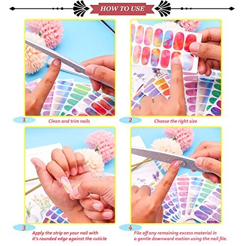 224 Pieces 16 Sheets 4th of July Nail Independence Day Nail Polish Strips-03