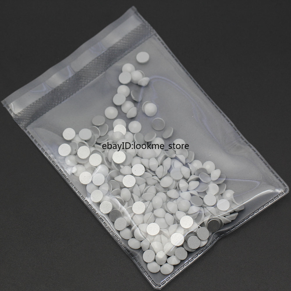 1440pcs Crystals Porcelain White Rhinestones FlatBack Gems for 3D Nail Art Decor