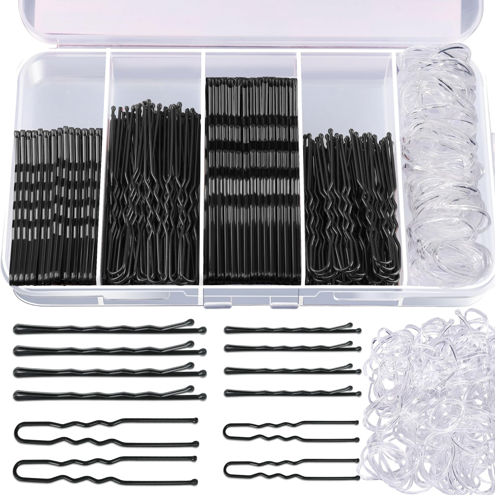Teenitor 300pcs Hair Pins Bobby Black, 100 1 Count (Pack of 300), Black