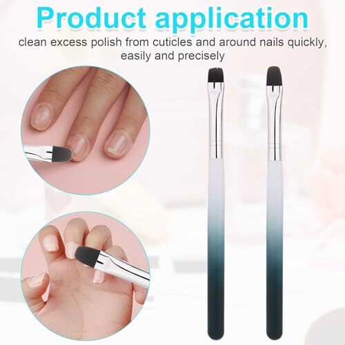 2pcs Nail Clean up Brushes, French Tip Detail Remover Manicure Brush style 7