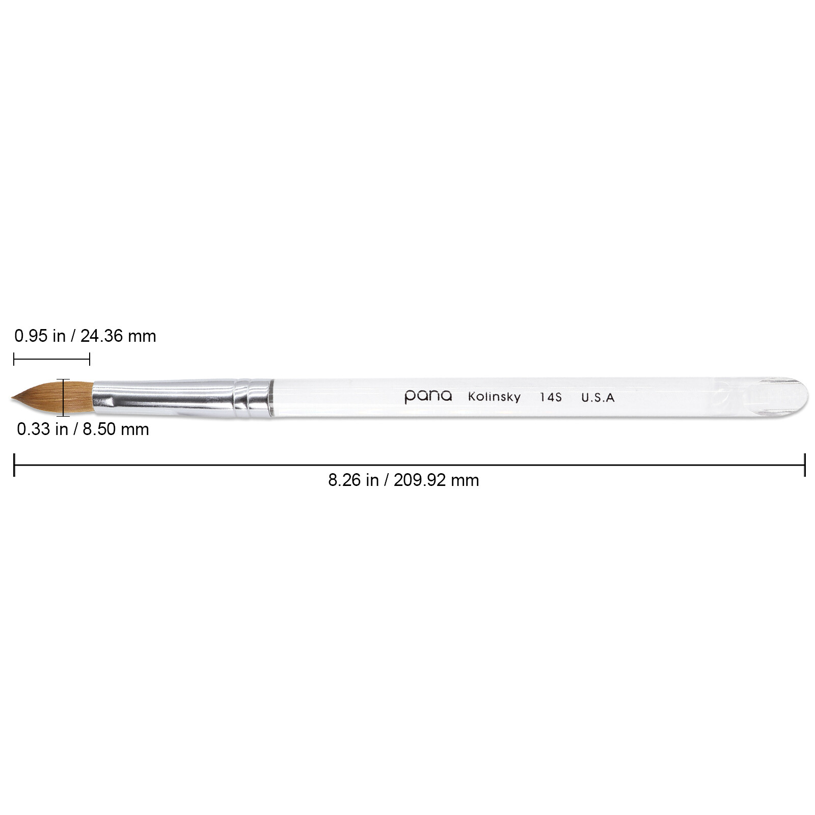 Fuji and Pana Finest 100% Pure Kolinsky Hair Brush from Size # 6 # 8 # 10 # 12