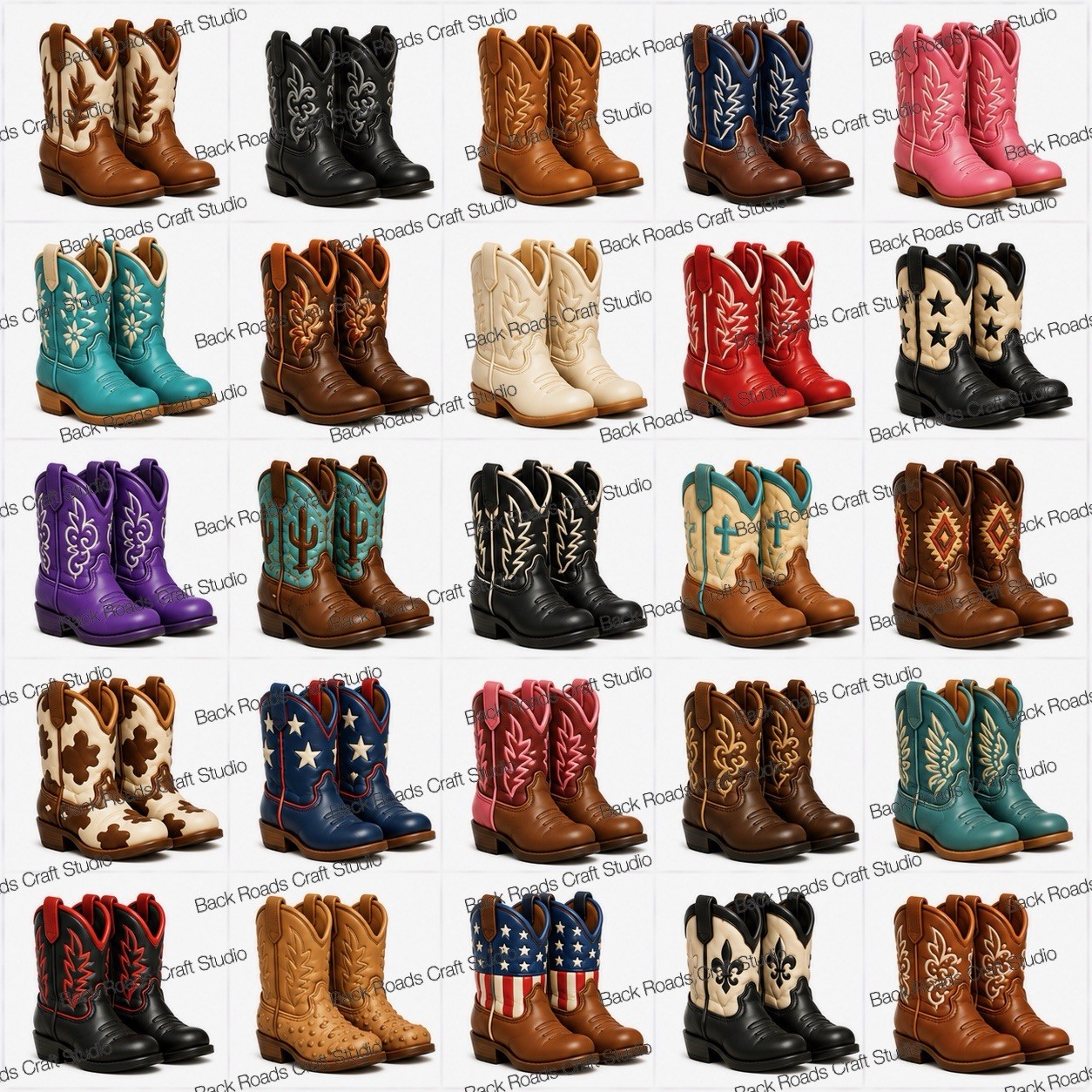 Western Boots Waterslide Finger Nail Decals Instructions Bonus (set of 50) JM