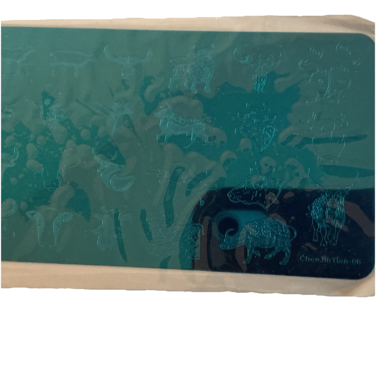 Animal Nail Art Stamping Plate Metal Template Blue Cows /bulls