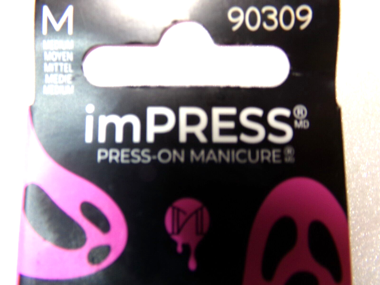 IMPRESS NAILS PRESS ON Medium – Nude French, Black with Ghosts