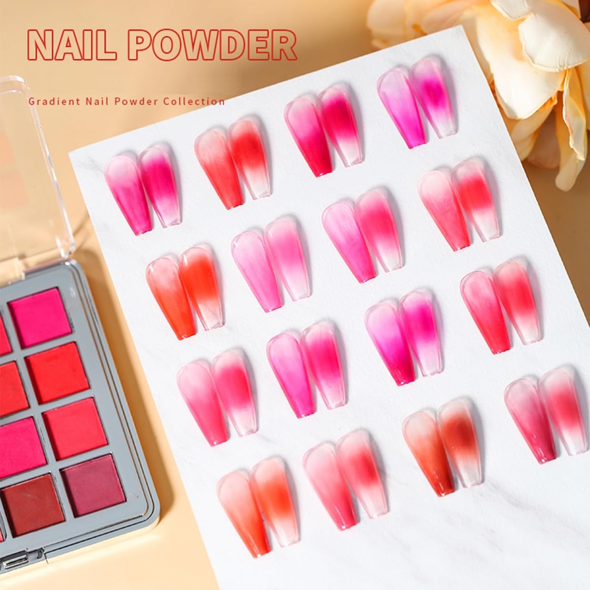 Nail Pigment Set, 16 Colors Gradient Nail Glitter , Neon Fluorescent Pigment …