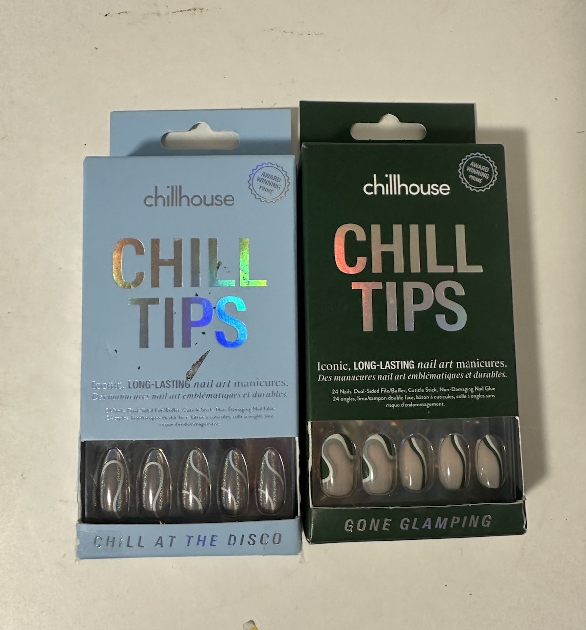 Lot Of 2 Chillhouse Chill Tips Nails, Chill At The Disco & Gone Glamping