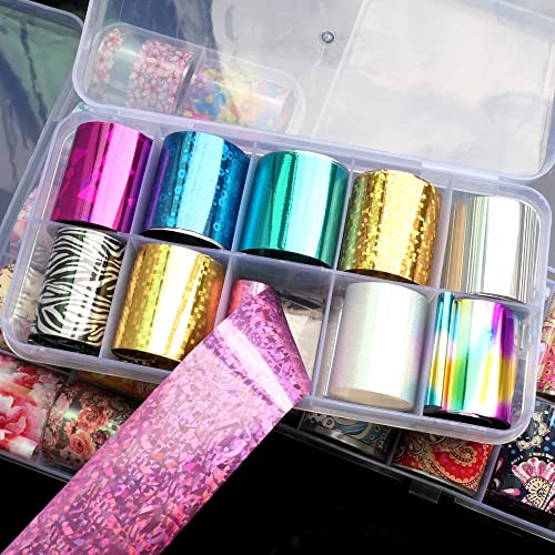 30 Roll Transfer Nail Foil Sticker Mandala Flower Printed Nail Foil Transfer