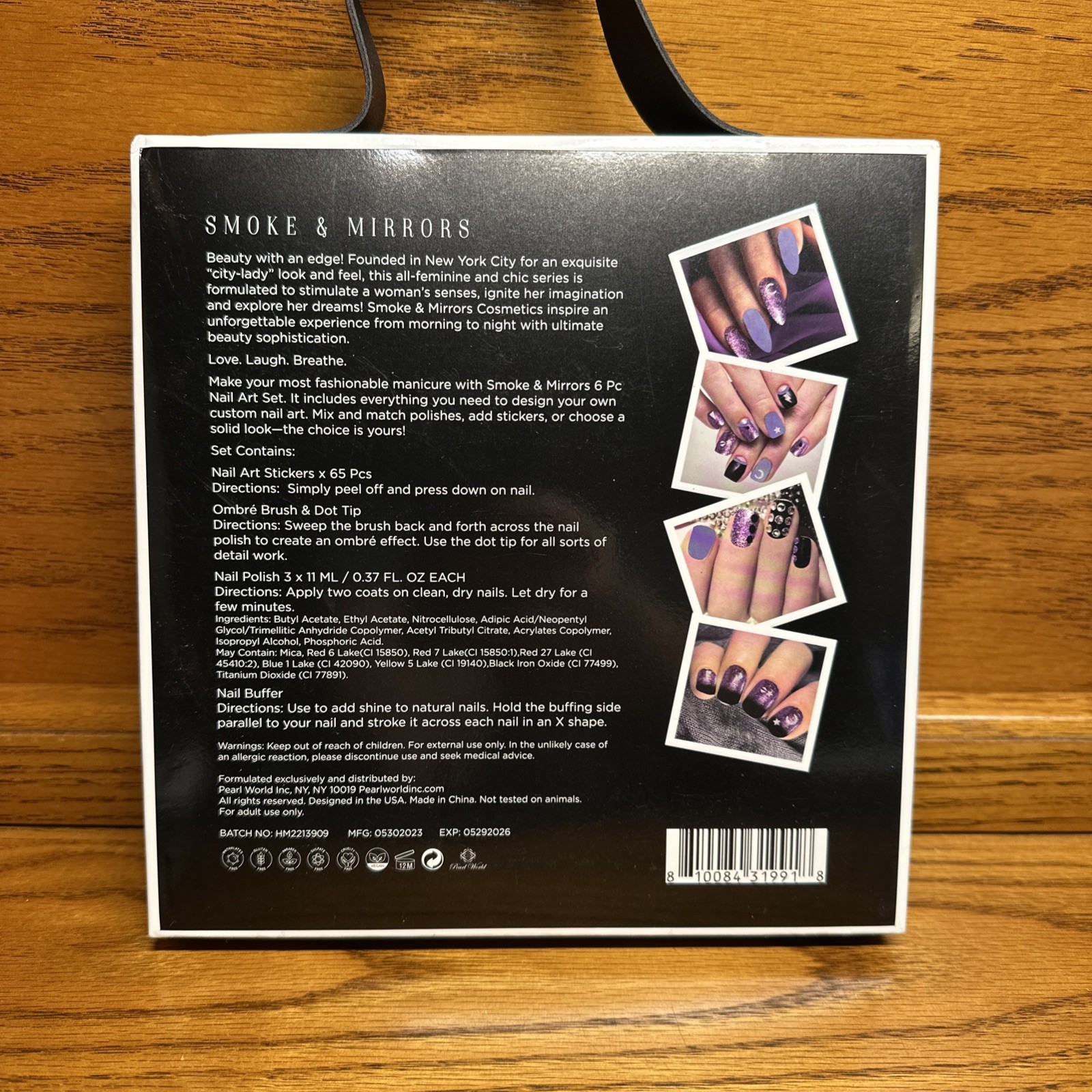 Smoke and Mirrors Nail Squad 6 Piece Nail Art Set Purple Black Grey Nail Color