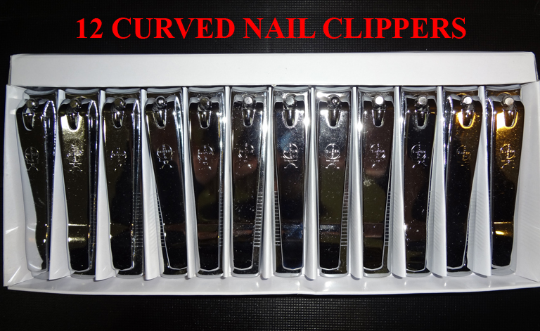 12pc Curved Edge Nail Clipper Finger Toe Cutter Trimmer Stainless Steel Korea