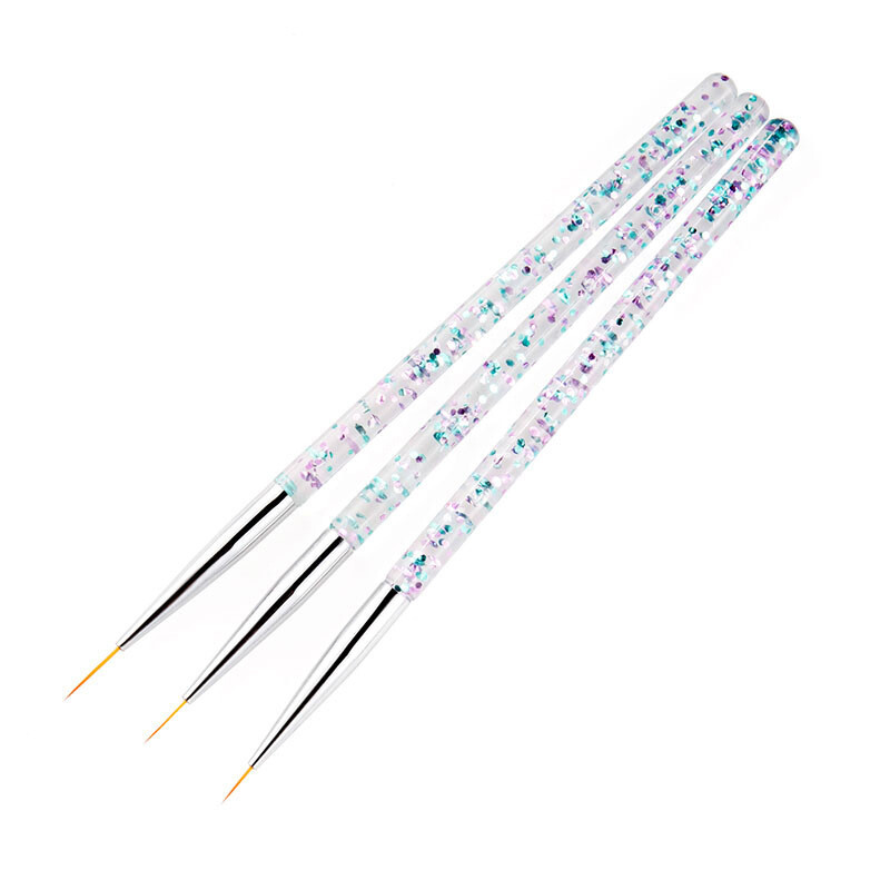 3pcs Nail Art Brush Pen Line Drawing Painting Liner Thin Brushes 7/9/11mm