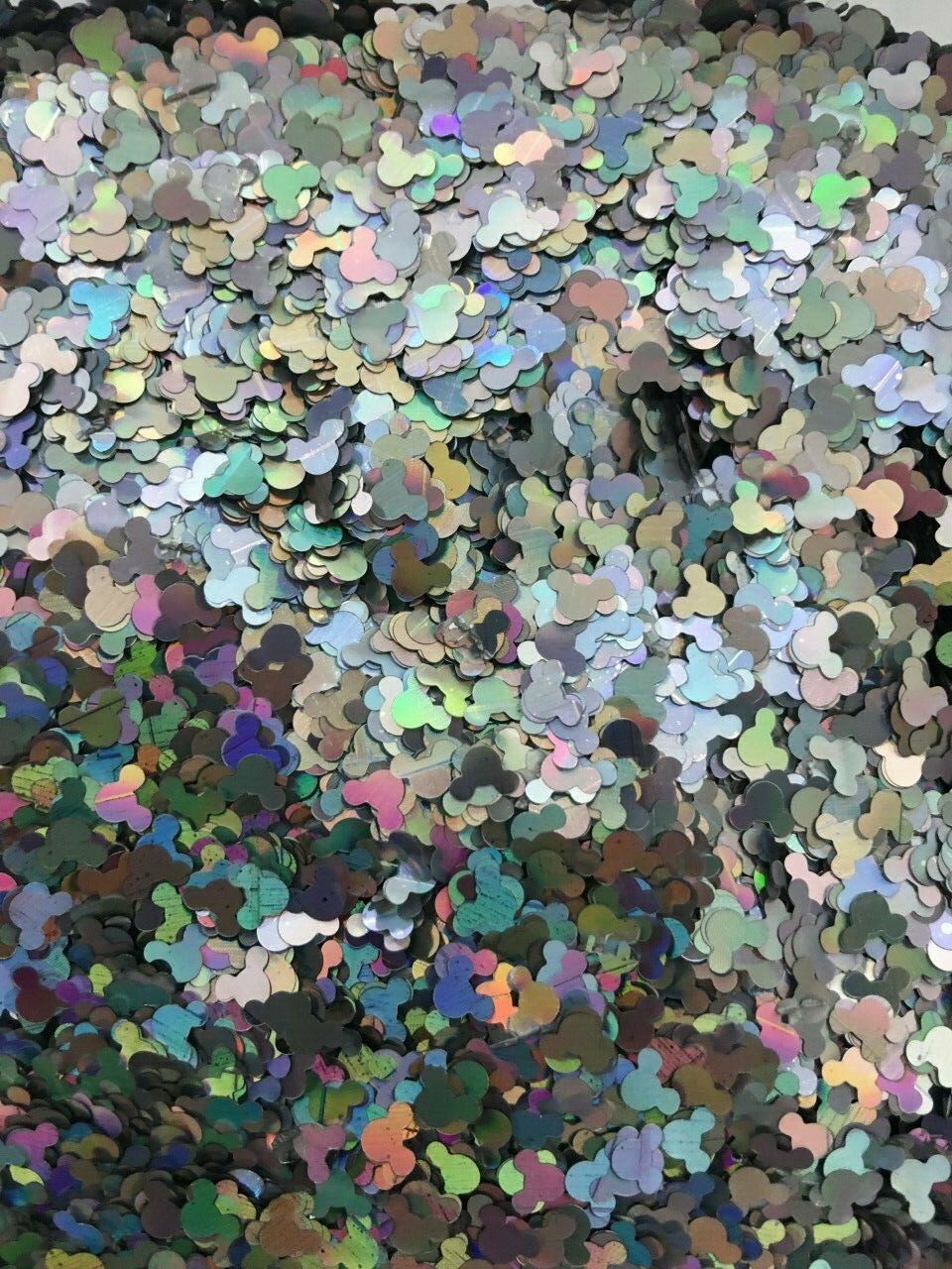Solvent Resistant MICKEY MOUSE Glitter (SILVER) Nail Art Face Crafts DIY-US-1tsp