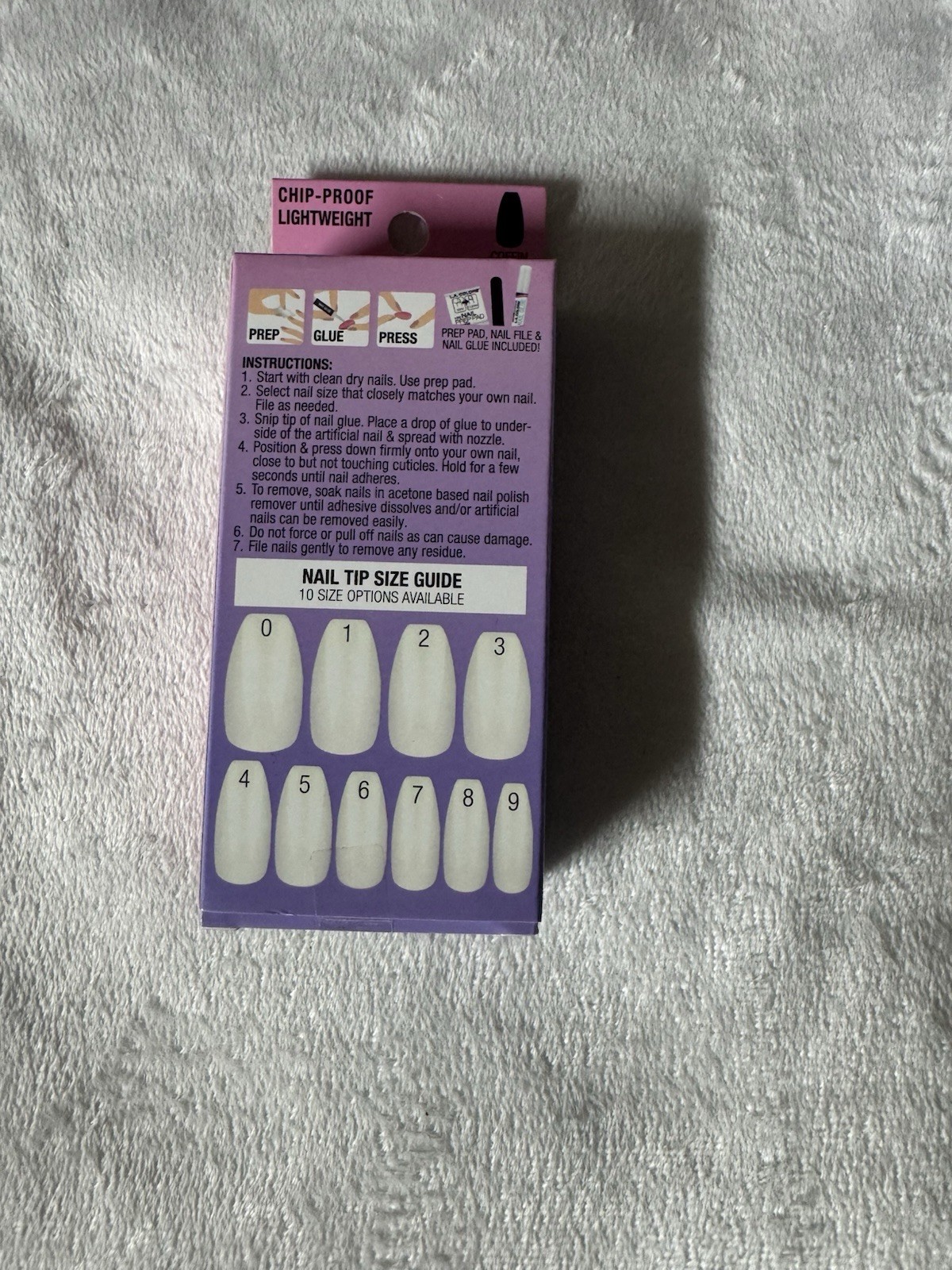 LA Colors Nail Frill Press On Nails True Beauty Coffin Medium Purple Butterfly
