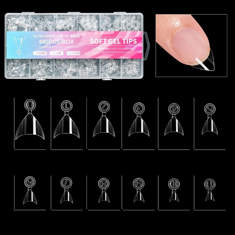 600pcs Short Nail Covers False Nail For A Natural Look And Comfortable Fit