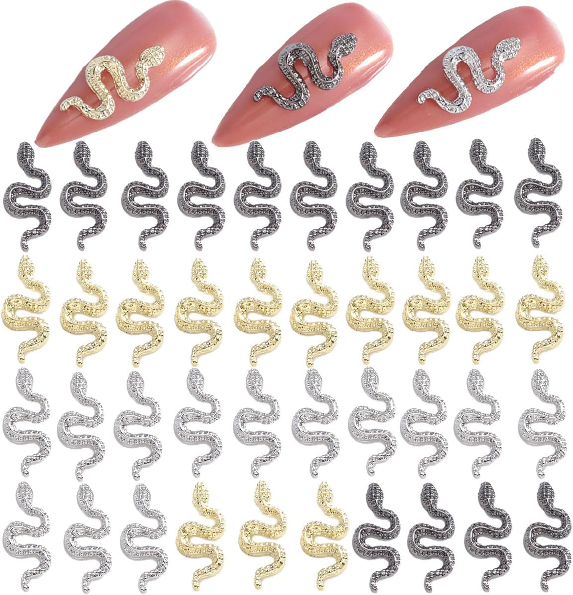 Metal Nail Studs Art – Punk Nail Studs Charms – 3D Gothic Nail Charms Studs, Con