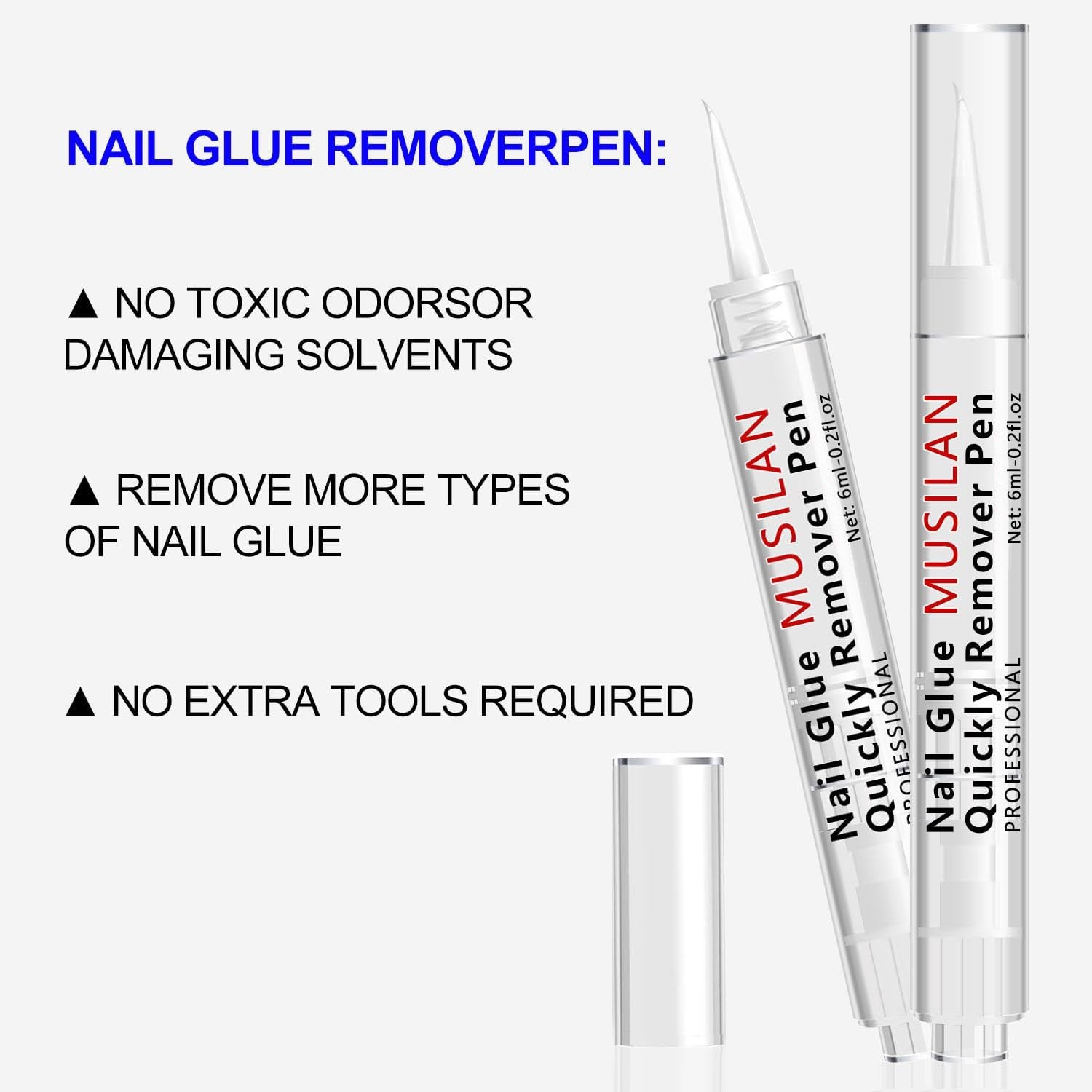 3 IN 1 Nail Glue Remover,3PCS 6ML Remover Pen For Press On…