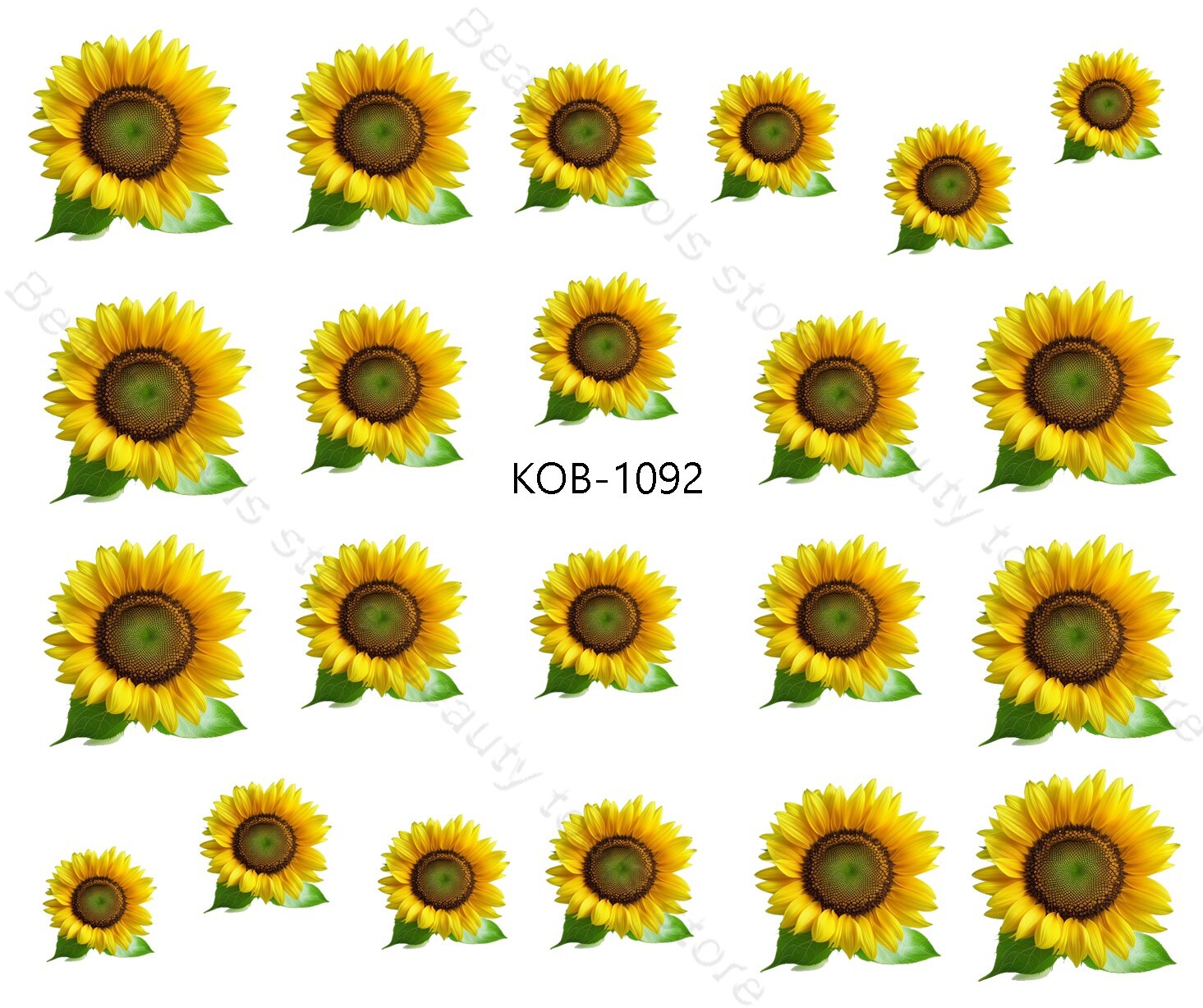 Nail Art Water Transfer Stickers Decal Pretty Sunflowers KoB-1092