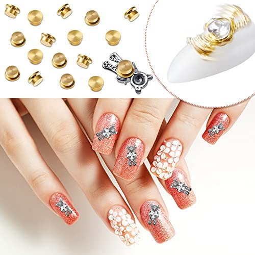 30 Pieces Spinning Nail Charms Nail Art Rotating Charm Rotating Bearing Nail