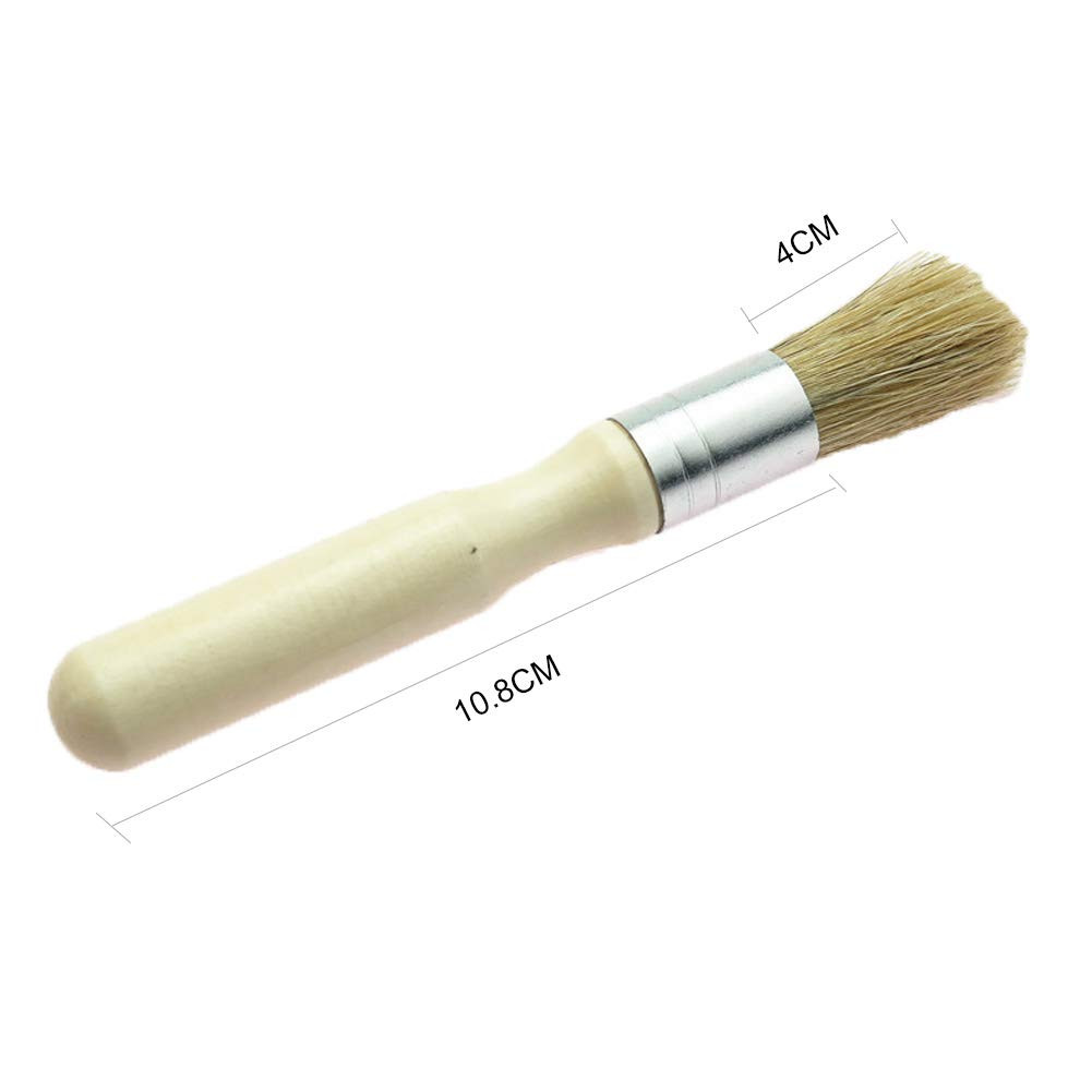 Glue Brush set,3 Pack Professional Narural Wooden Round Glue Wax Brush for Paint