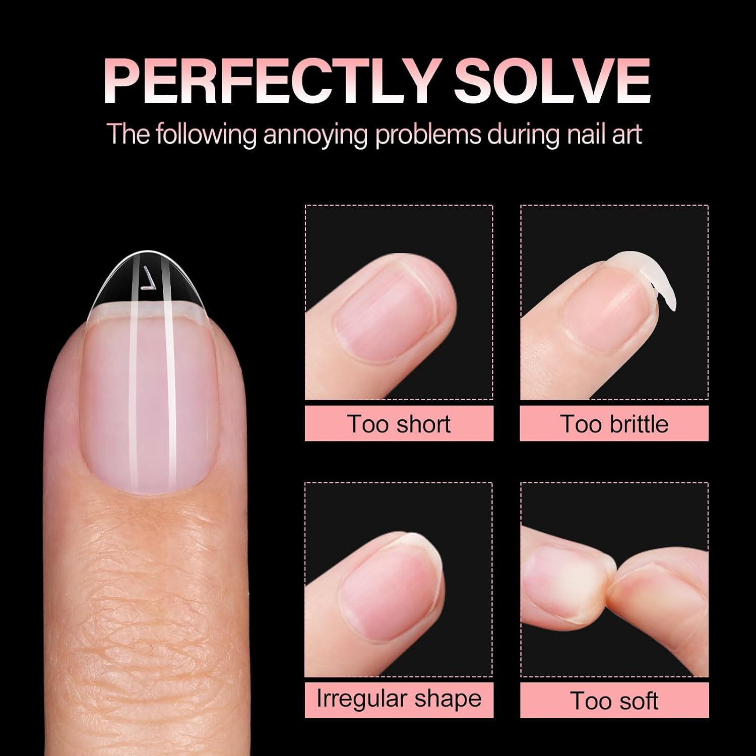 Extra Short Almond Nail Tips Nail Extensions for DIY Beginners | 12 Sizes 120Pcs