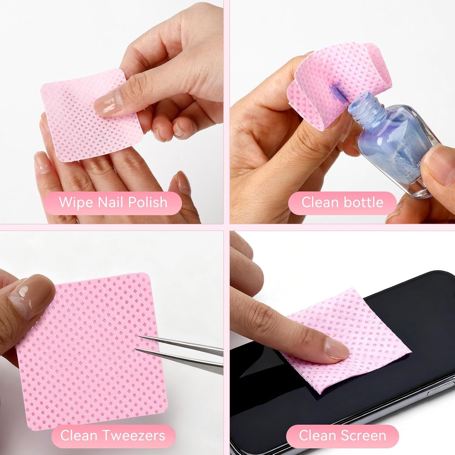 Lint Nail Wipes, Nail Supplies Nail Polish Wipe, Pads l Nails No