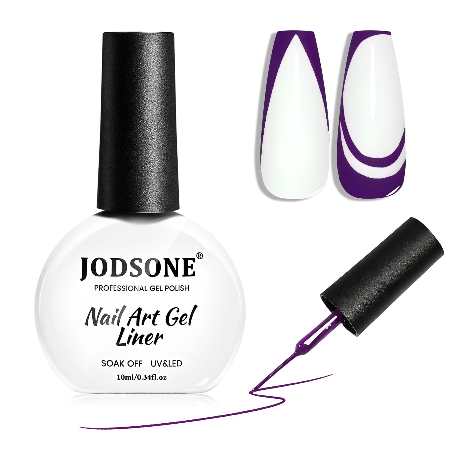 Dark Purple Swirl Nail Art Liner Gel Polish,10ml Classic Color 3D Nail Art Pe…
