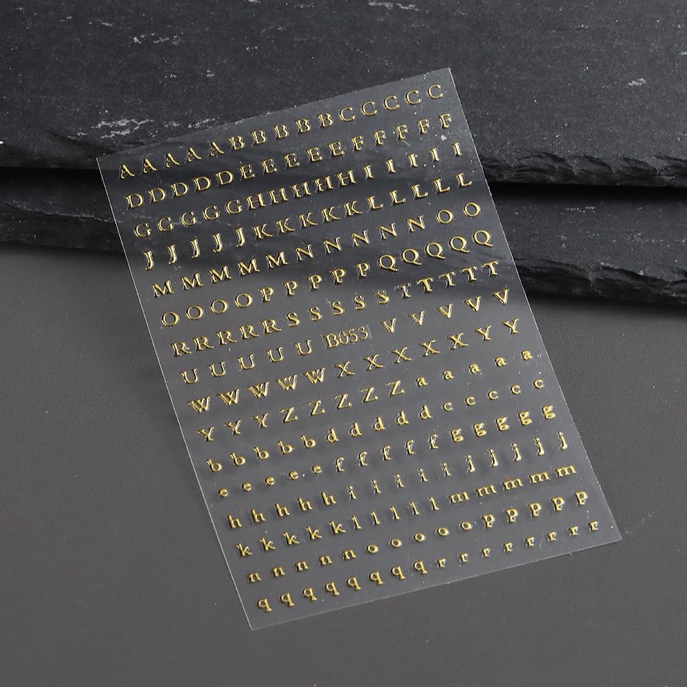 Letters Nail Art Stickers English Alphabet Nail Decals Self-Adhesive Decoration