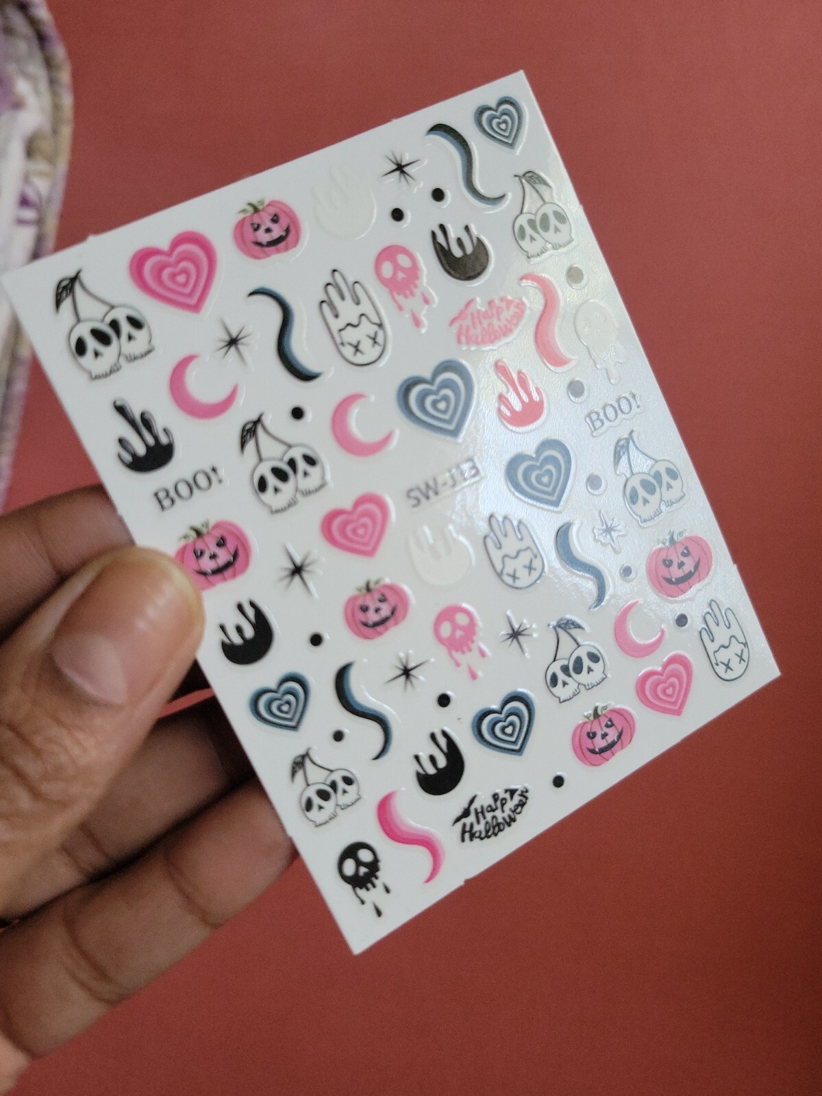 Halloween Nail Art Stickers Decals Self-Adhesive 1 Sheet Pegatinas Uñas