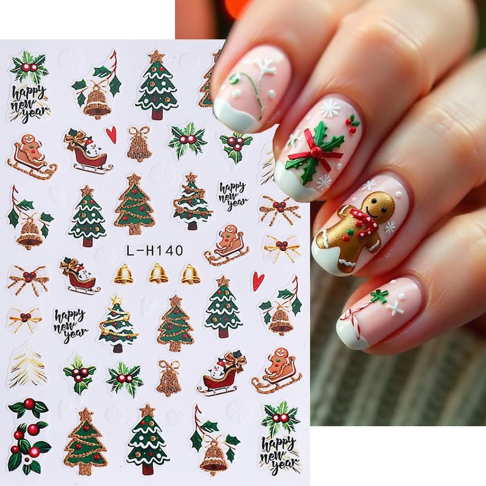 Generic Christmas Nail Stickers Snowflake Trees Elk Crutch
