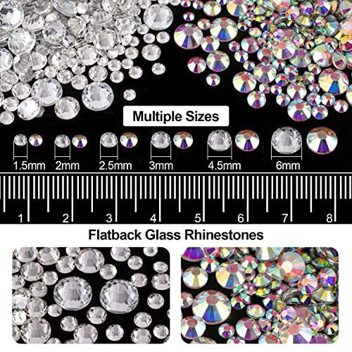 Flat Back Rhinestone Kits Colorful 01-colorful+AB+clear+glue