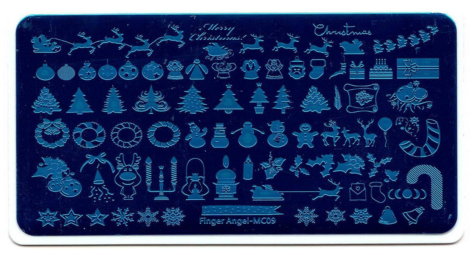 Christmas Design Stainless Nail Art Manicure DIY Image Template Stencil Kit MC