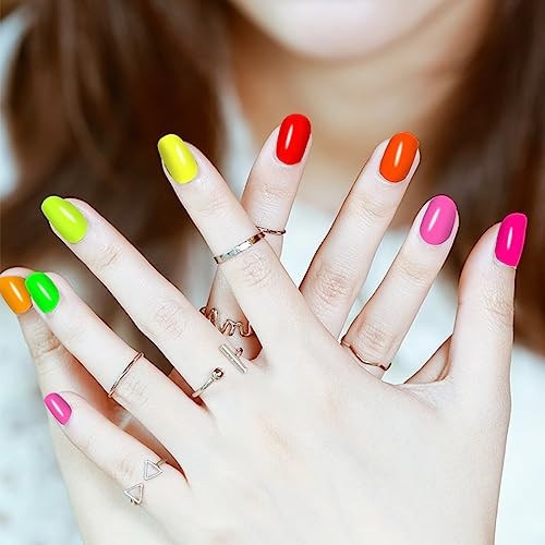 196 Pieces 14 Sheets Fluorescence Solid Fluorescence Solid Color Nail Wraps