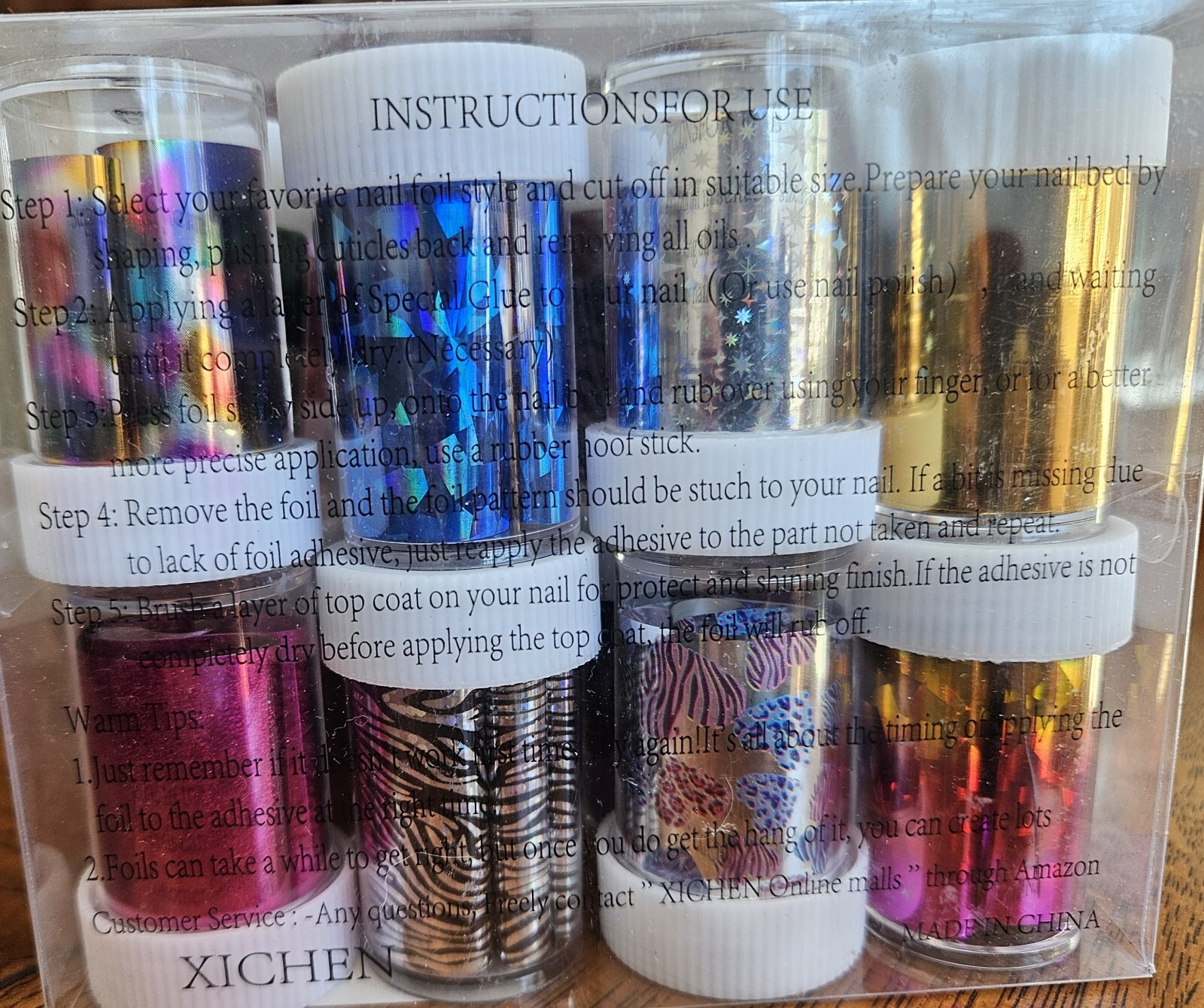 Nail Foil Transfer Tape Art Acrylic Gel Starry Sky Colors Lot 24 4 cm x 100 cm