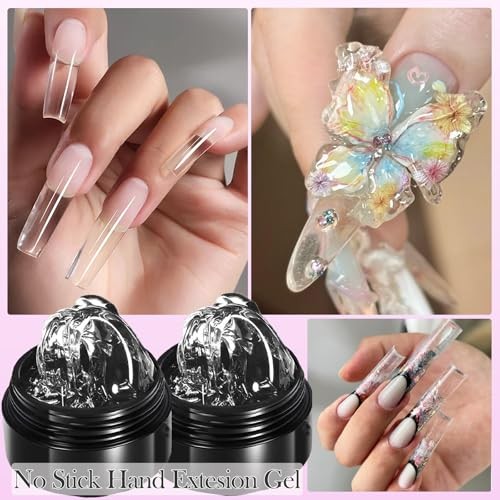 3D Nail Art Gel- Hema Free Solid Sculpture Builder Gel for 16g-2PCS Clear
