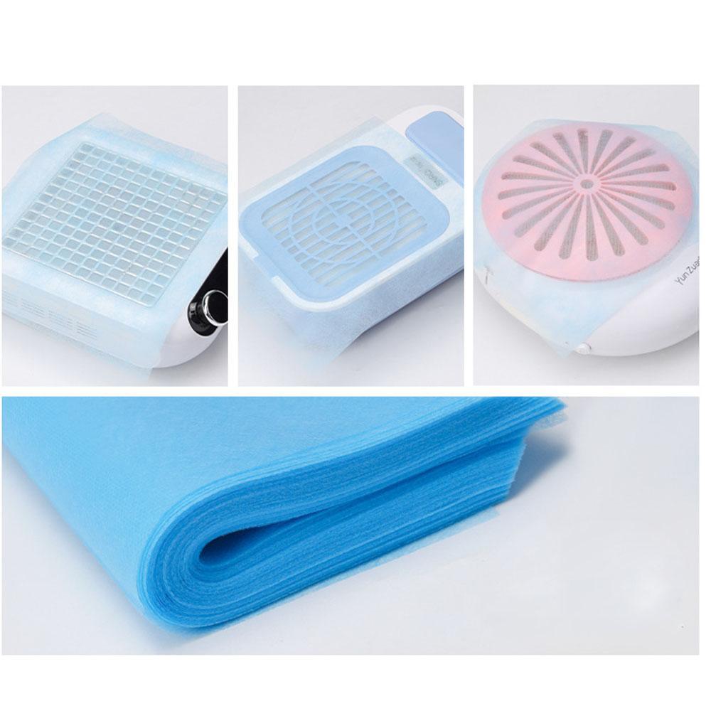 100pcs Disposable Nail Art Vacuum Dust Collector Non-woven Filter Paper Pink Blu